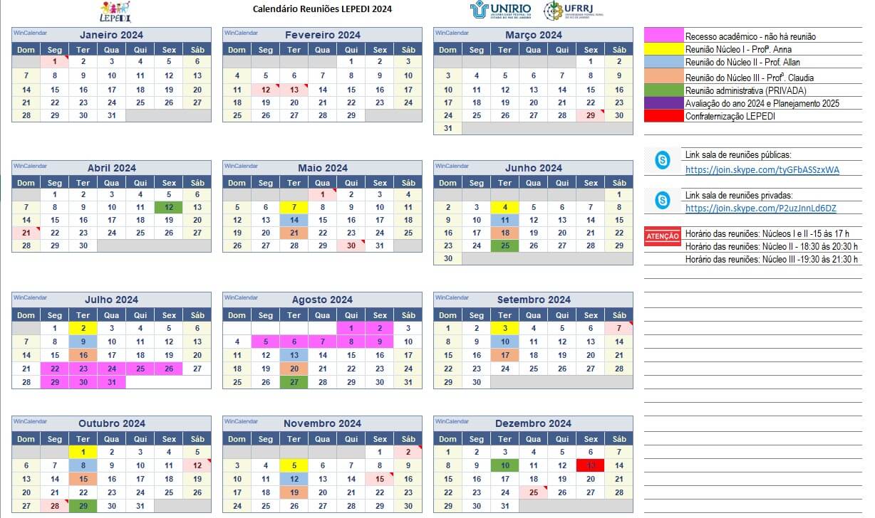 Calendário Lepedi 2024